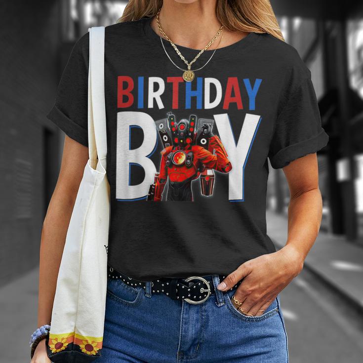 Skibidi Toilet Birthday Boy Speakerman V1 Tvman T-Shirt - Monsterry