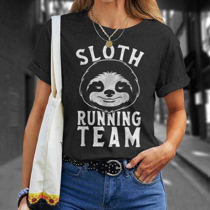 Sloth Running Team Lazy Person Sloth T-Shirt Gifts for Her