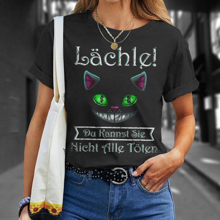 Smile Du Kannst Sie Nicht Alle Töten Cheshire Cat Black T-Shirt Geschenke für Sie