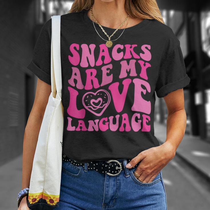 Snacks Are My Love Language Toddler Valentines Day T-Shirt Gifts for Her