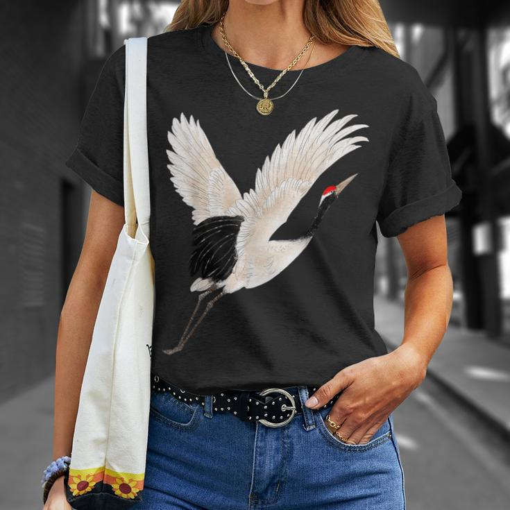 Snow Crane Bird White Bird Watching Expert Bird Photographer T-Shirt Gifts for Her