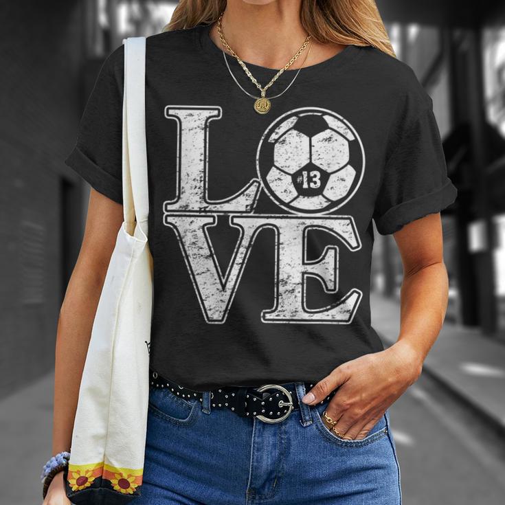 Soccer 13 Soccer Mom Dad Favorite Player Jersey Number 13 T-Shirt Gifts for Her