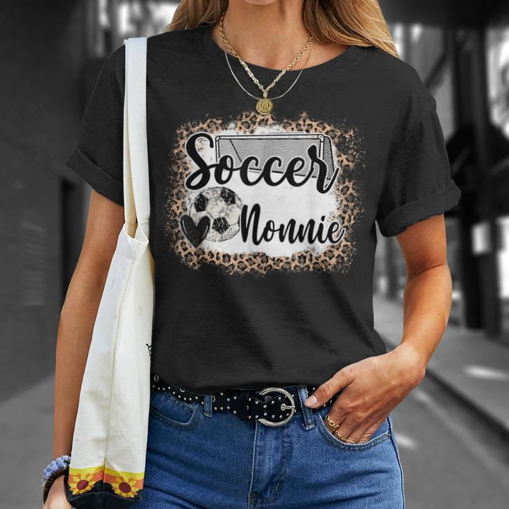 Soccer Nonnie Leopard Soccer Lover Mother's Father's Day T-Shirt Gifts for Her