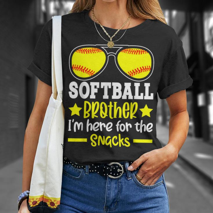 Softball Brother I'm Just Here For The Snacks Retro T-Shirt Gifts for Her