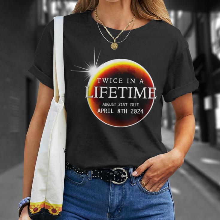 Solar Eclipse 040824 Twice In A Lifetime Moon Phases T-Shirt Gifts for Her