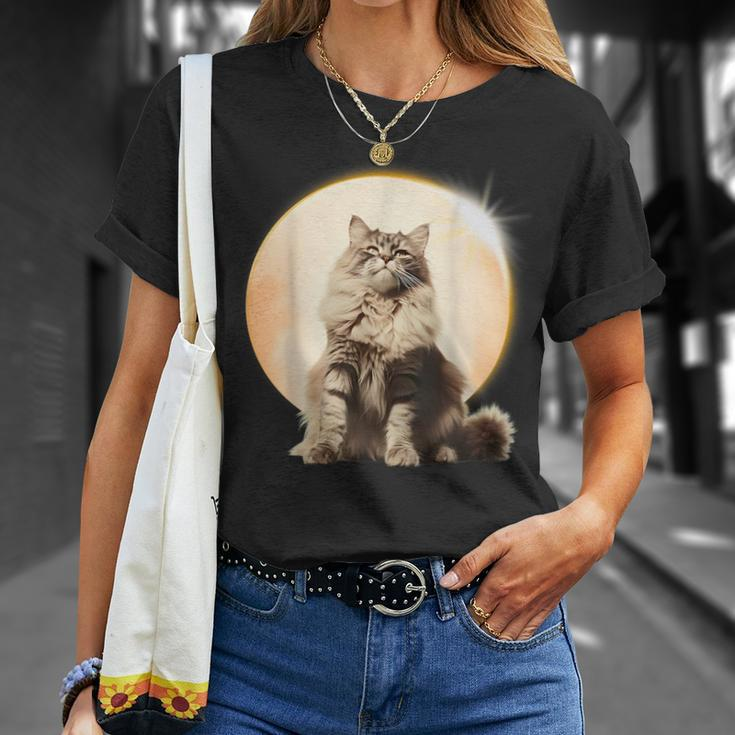 Solar Eclipse 2024 Maine Coon Cat America Totality T-Shirt Gifts for Her