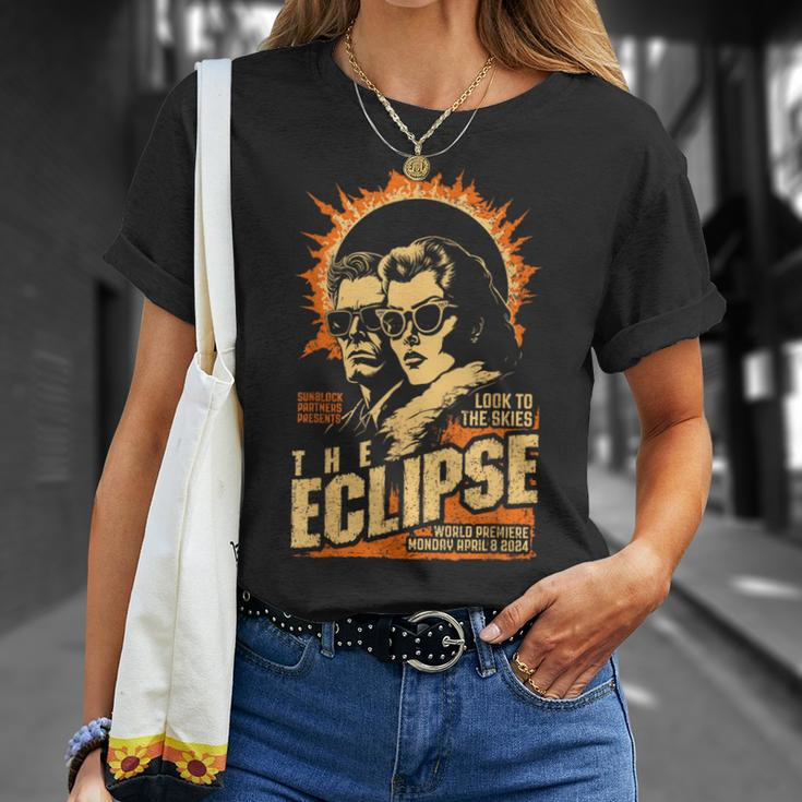 Solar Eclipse 2024 Vintage Science Fiction Movie Poster T-Shirt Gifts for Her