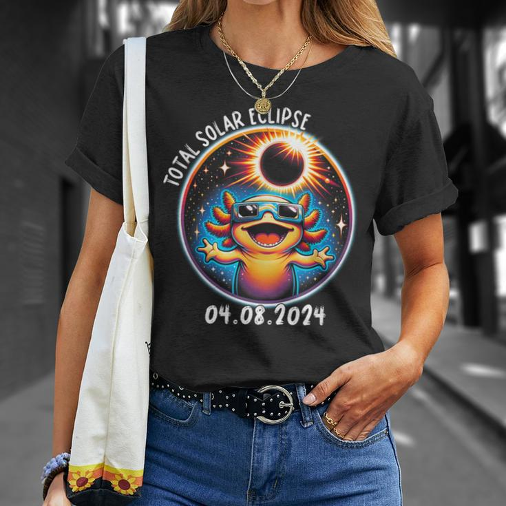 Solar Eclipse Axolot Wearing Glasses Pet April 8 2024 T-Shirt Gifts for Her
