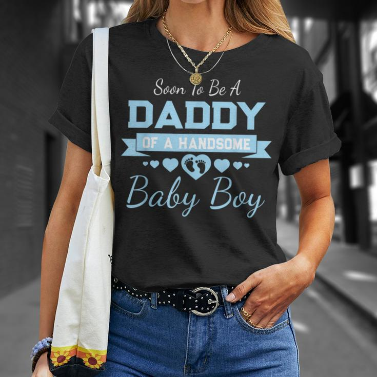 Soon To Be A Daddy Of A Handsome Baby Boy Announcement T-Shirt Gifts for Her