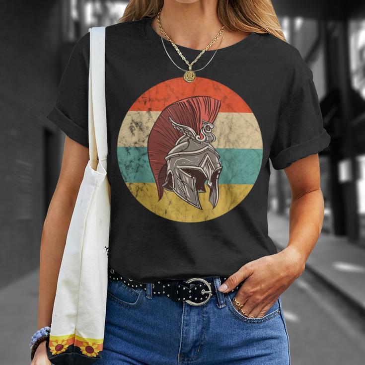 Sparta Soldier Spartan Gladiator Helmet Retro Sunset Warrior T-Shirt Gifts for Her