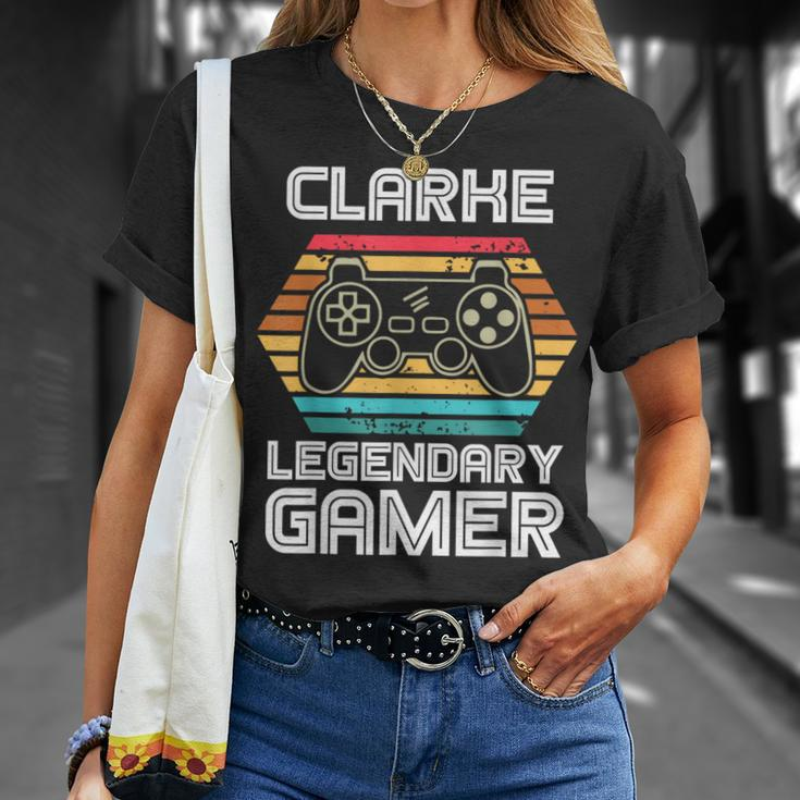 Special Clarke Legendary Video Gamer Custom Name T-Shirt Gifts for Her
