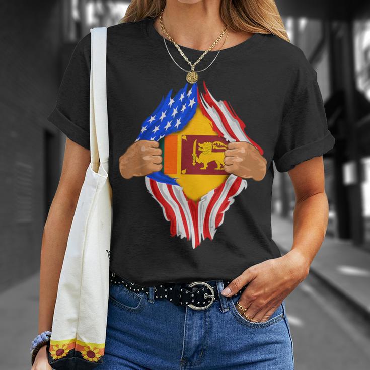 Sri Lankan Blood Inside Me Sri Lanka Flag T-Shirt Gifts for Her