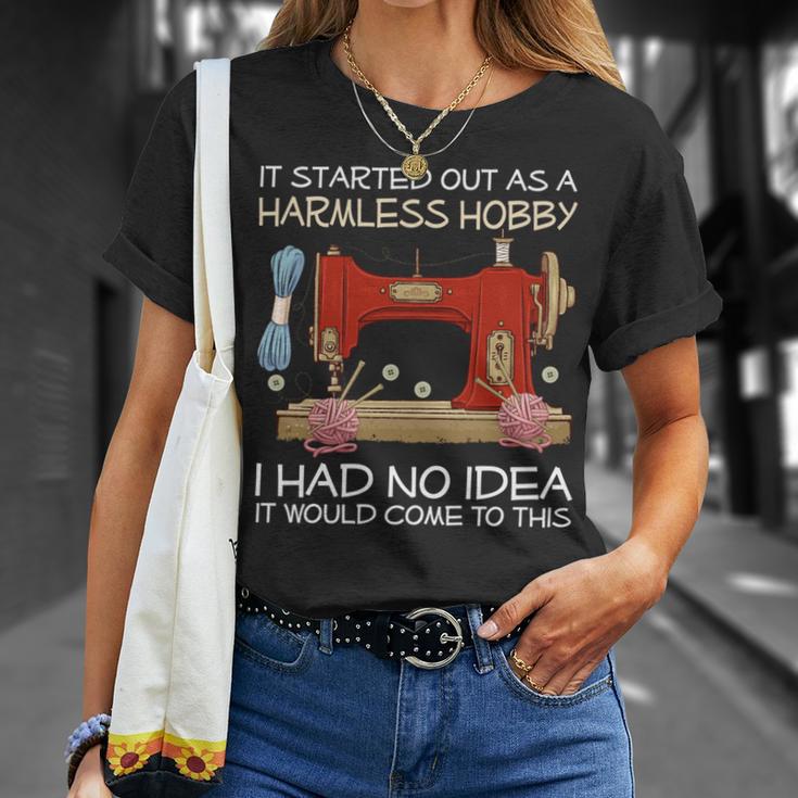 It Started Out As A Harmless Hobby Quilting Pattern Knitting T-Shirt Gifts for Her