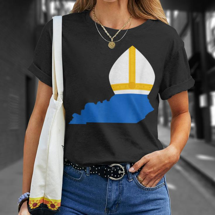 State Of Kentucky With Pope Hat T-Shirt Gifts for Her