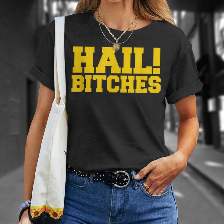 State Of Michigan Hail Bitches Ann Arbor Mi Fun Adult T-Shirt Gifts for Her