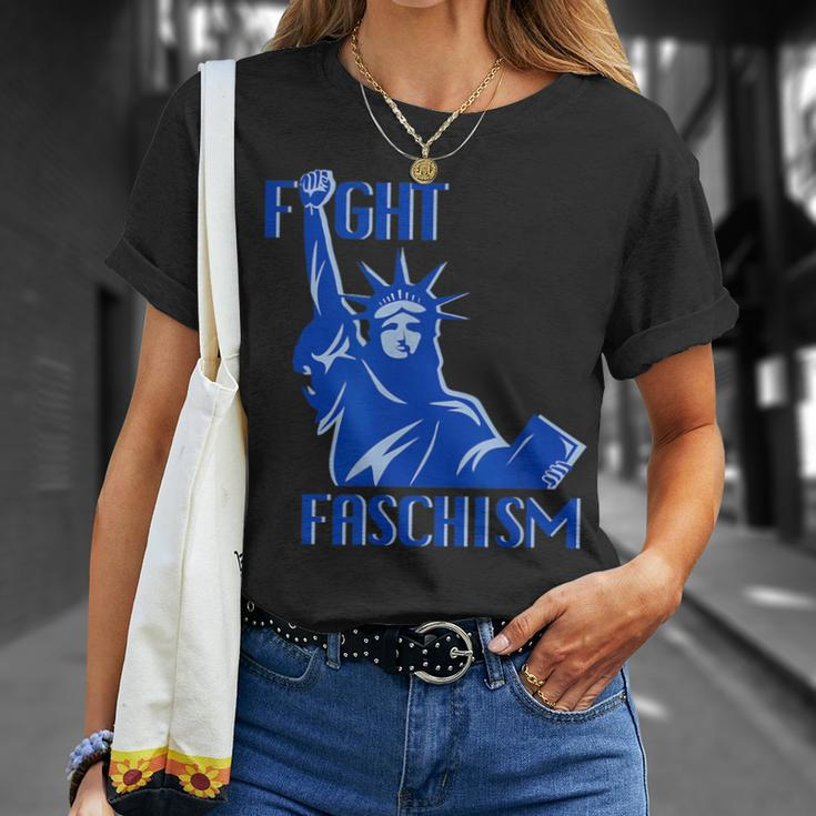 Statue Of Liberty Fight Fascism Resist Anti Trump T-Shirt Gifts for Her