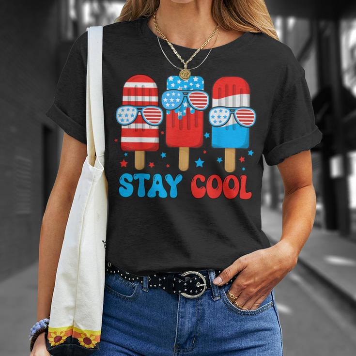 Stay Cool 4Th July Popsicle American Flag Boy Toddler T-Shirt Gifts for Her