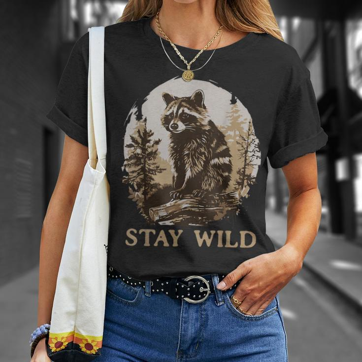 Stay Wild Cottagecore Aesthetic Raccoon Lover Vintage Racoon T-Shirt Gifts for Her