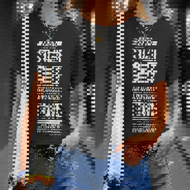 Stolzer Chef Eines Fantastische Teams Chef Sayings T-Shirt Geschenke für Sie