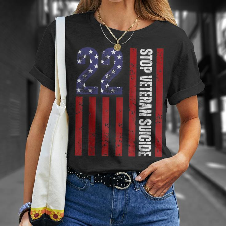 Stop Veteran Suicide Prevention Awareness 22 Veterans A Day T-Shirt Gifts for Her