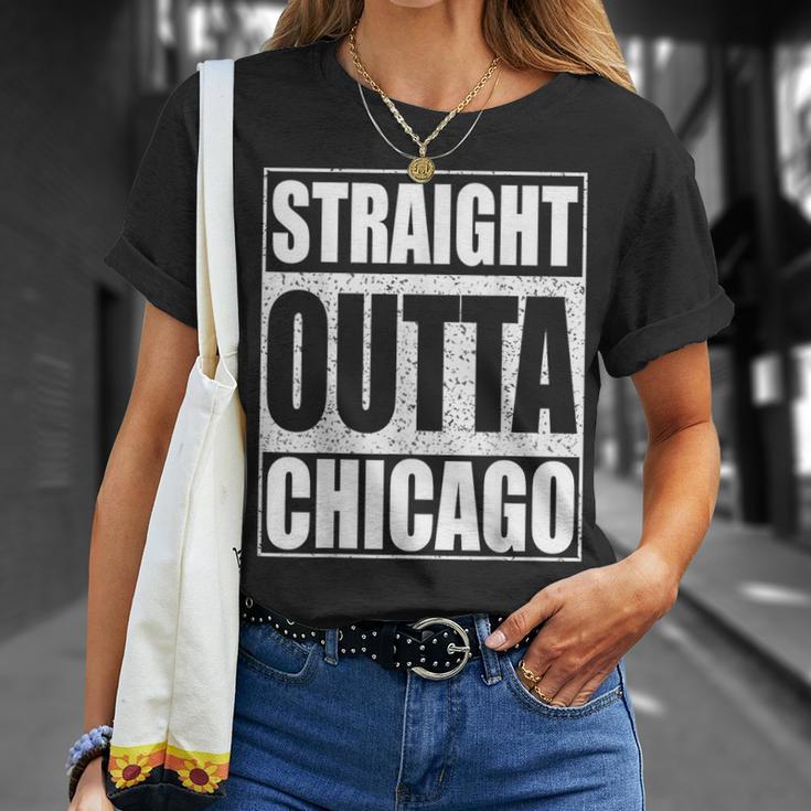 Straight Outta Chicago Illinois State T-Shirt Gifts for Her