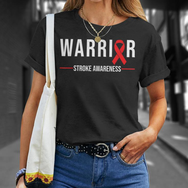 Stroke Awareness Warrior Recovery Red Ribbon T-Shirt Gifts for Her