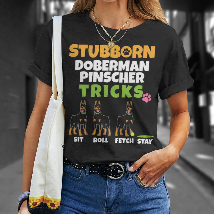 Stubborn Doberman Pinscher Tricks Dog Lover Dobermann T-Shirt Gifts for Her
