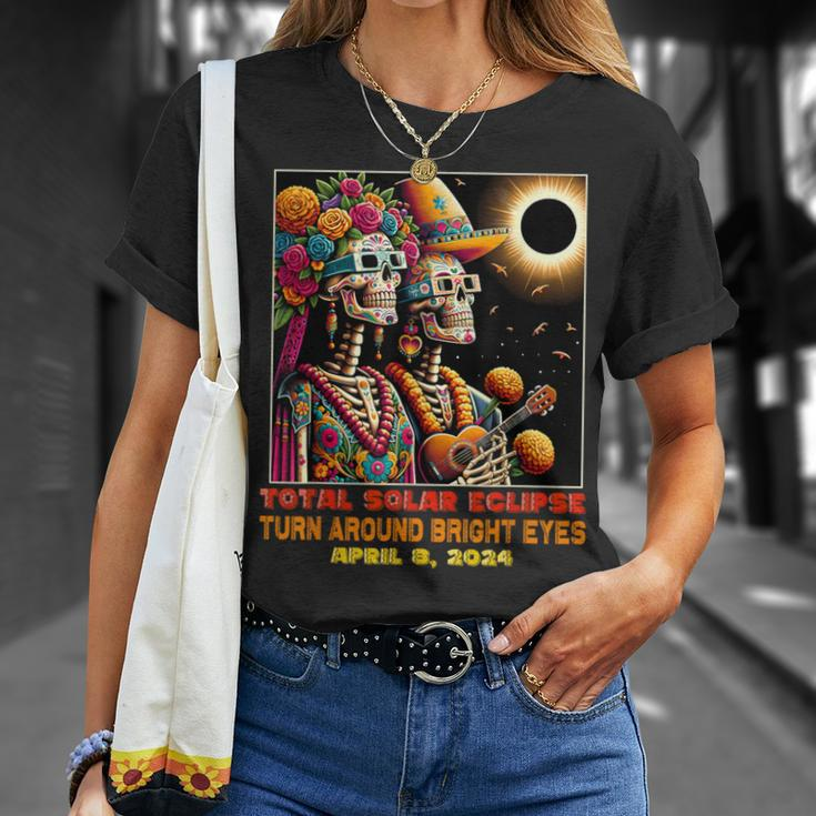 Sugar Skull Total Solar Eclipse Turn Around Bright Eyes T-Shirt Gifts for Her