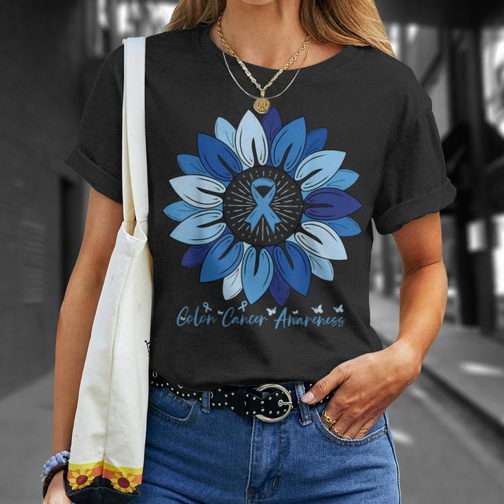 Sunflower Colon Cancer Awareness Month T-Shirt Gifts for Her