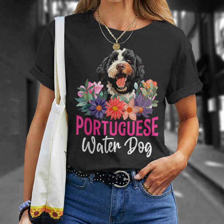 Sunset Retro Portuguese Water Dog Pet Paw T-Shirt Gifts for Her