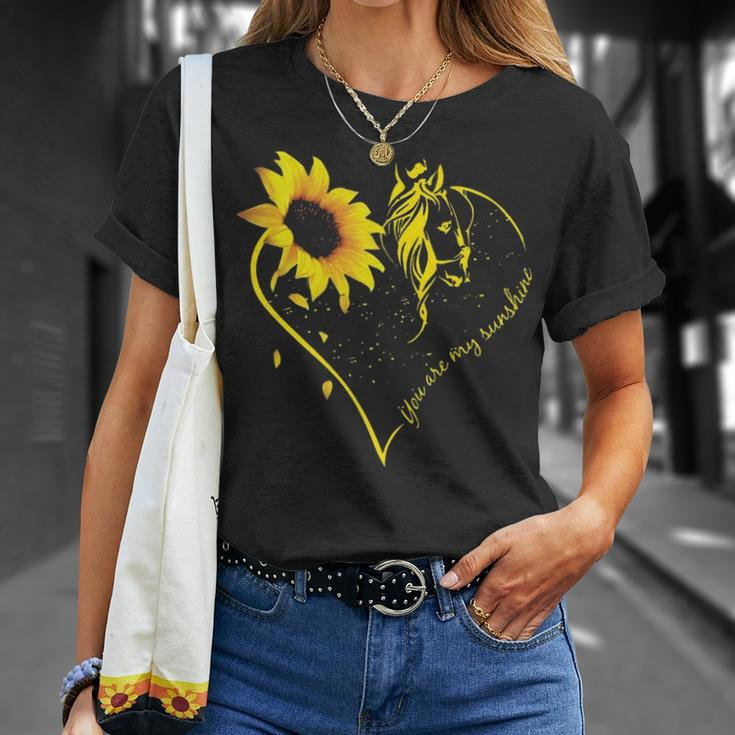 You Are My Sunshine Sunflower And Horse Lovers T-Shirt Gifts for Her