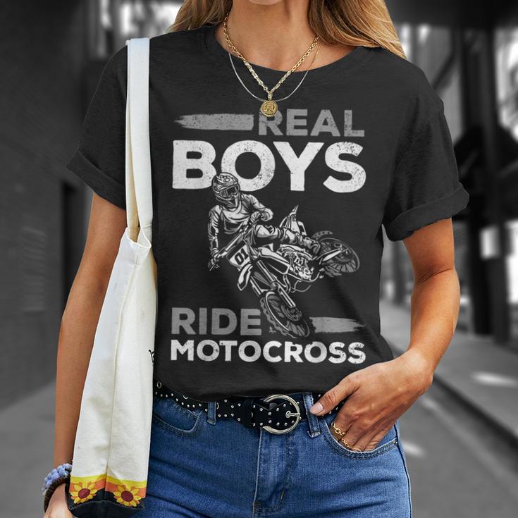 Supercross Dirt Bike Motorcycle Real Boys Ride Motocross T-Shirt Gifts for Her