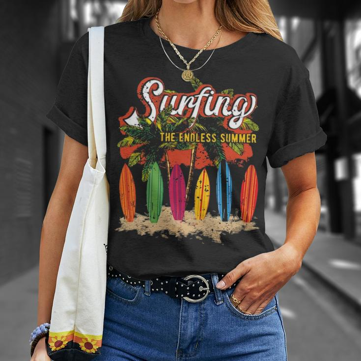 Surfboards Surfing Sunset California Beach Surfer Theme G T-Shirt Gifts for Her