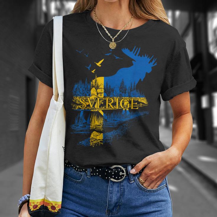 Sweden Flag Sverige Flag Elk Sweden T-Shirt Geschenke für Sie