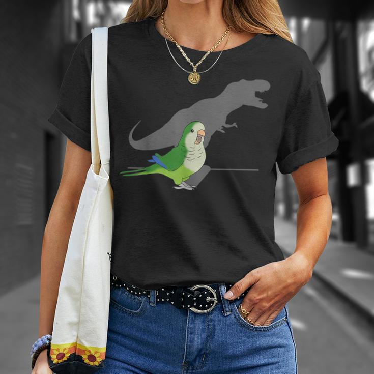 T-Rex Green Monk Parakeet Birb Memes Screaming Parrot T-Shirt Gifts for Her