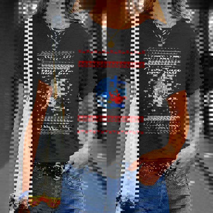 T-shirt Joyeux Noël en Finnois, Motifs de Rennes & Flocons Cadeaux pour elle