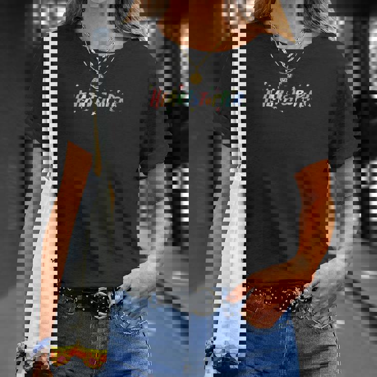 T-shirt Noir HEARTSTOPPER Lettres Colorées, Style Ludique Cadeaux pour elle