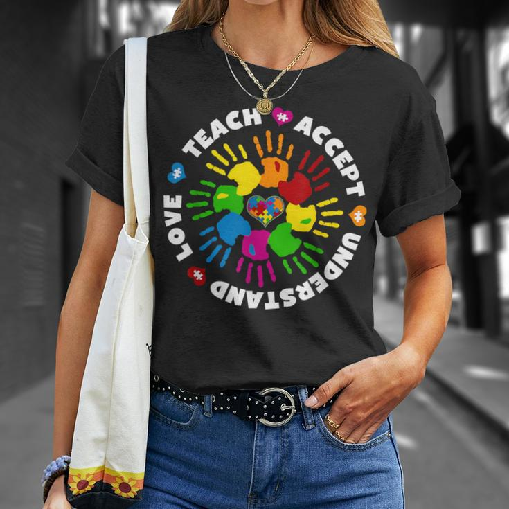Teach Accept Love Understand Autism Awareness T-Shirt Gifts for Her