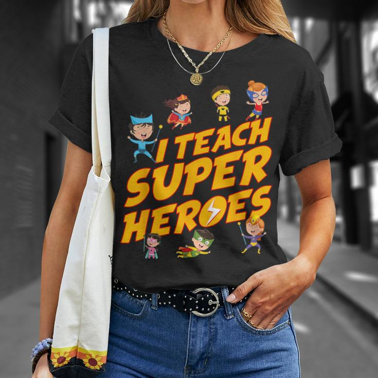 I Teach Superheroes First Grade Teacher Prek Teacher T-Shirt Gifts for Her