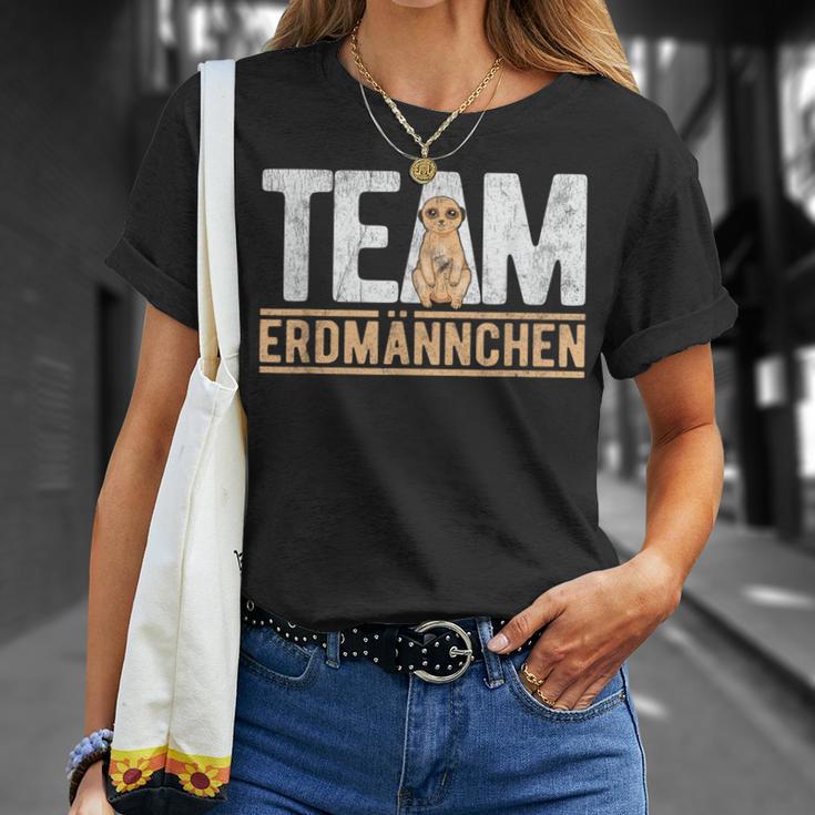 Team Erdmännchen Lustiges Meerkat Fan T-Shirt Schwarz Geschenke für Sie