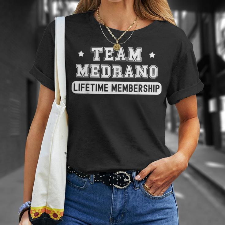 Team Medrano Lifetime Membership Family Last Name T-Shirt Gifts for Her