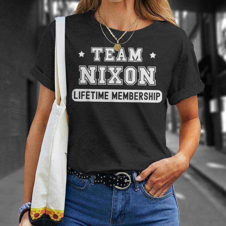 Team Nixon Lifetime Membership Family Last Name T-Shirt Gifts for Her