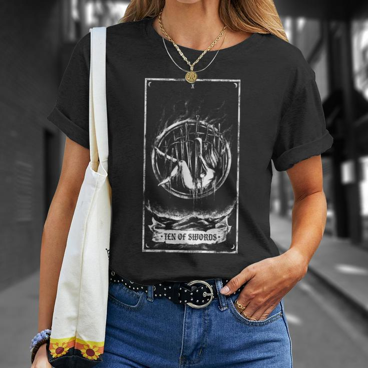 Ten Of Swords Tarot Card Occult Pagan Wiccan Witch Gothic T-Shirt Gifts for Her