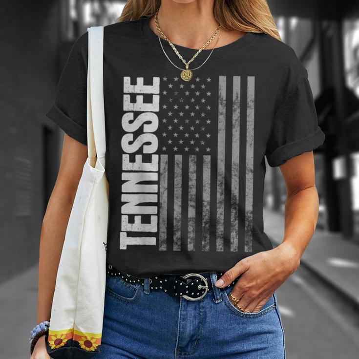Tennessee Retro Style Distressed Usa Flag Patriot T-Shirt Gifts for Her