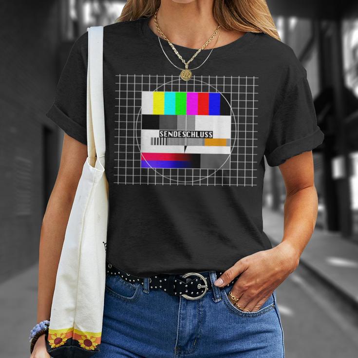 Test Image Sendeschluss 90S Party 80S Outfit Costume T-Shirt Geschenke für Sie