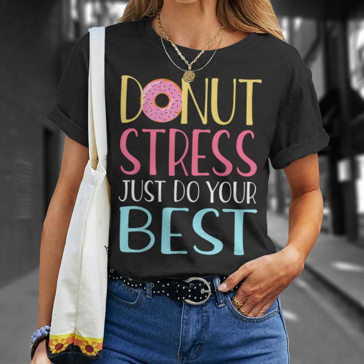 Testing Day Donut Stress Just Do Your Best Teachers T-Shirt Gifts for Her