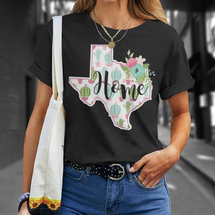 Texas Home Cactus T-Shirt Gifts for Her