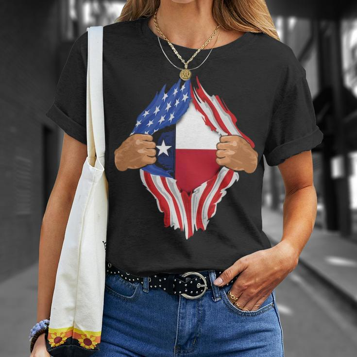 Texas Roots Inside State Flag American Proud T-Shirt Gifts for Her