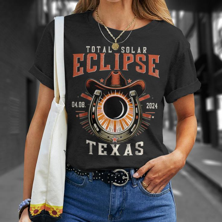 Texas Total Solar Eclipse April 8 2024 Totality Cowboy T-Shirt Gifts for Her