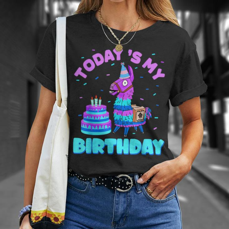 Todays My Birthday Llama Birthday Party Decorations Boys Kid T-Shirt Gifts for Her